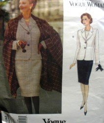 1243 VOGUE UNLINED CAPE, JACKET, SKIRT PATTERN 20-24